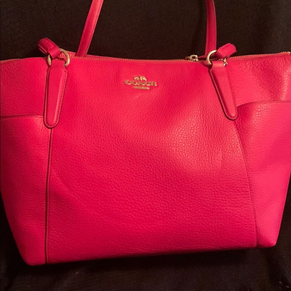 Coach Pink Pebbled Leather Tote